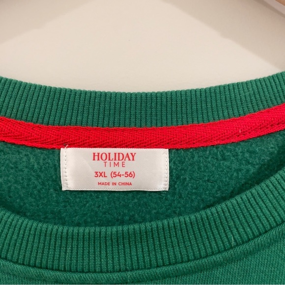 Holiday Time Ugly Christmas Sweater/Sweatshirt - Green, Mens 3XL/Fits Women’s 4X - Picture 6 of 7